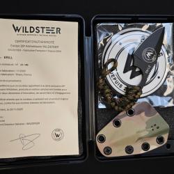 Wildsteer KRILL � couteau fixe 11,5 cm, lame 5 cm, acier 14C28N - Edition 20&egrave;me anniversaire - S&eacute;rie