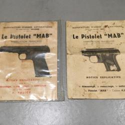 Lot de 2 notices ORIGINALES MAB A ET D