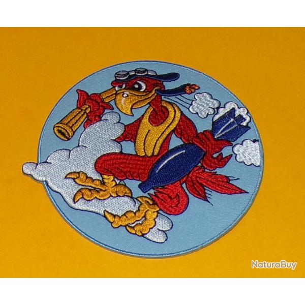 TISSU PATCH : ESCADRILLE DE BOMBARDEMENT DE L'ARMEE DE L'AIR�� , DIAMETRE 9�CM , BON ETAT VOIR PHOTO