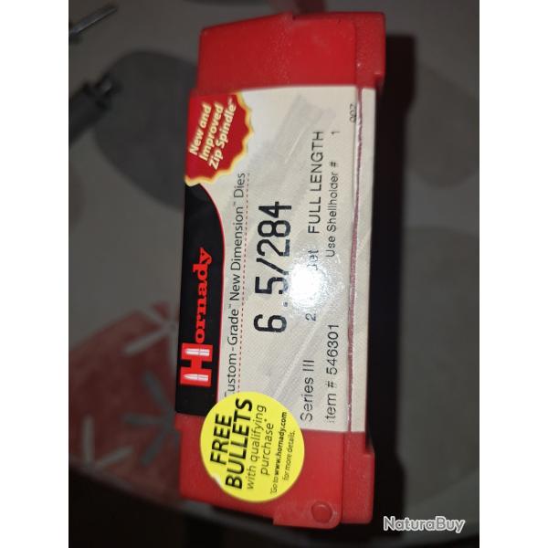 Hornady jeu d outils 6.5 284 neuf en stock vendu par poudrenoirepro