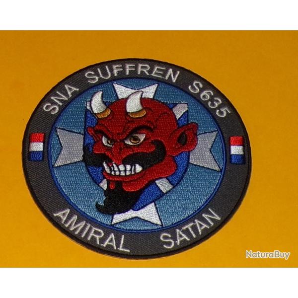 TISSU PATCH : SOUS MARIN NUCLEAIRE D'ATTAQUE , SUFFREN S 635 AMIRAL SATAN�� , DIAMETRE 9�CM , BON ET