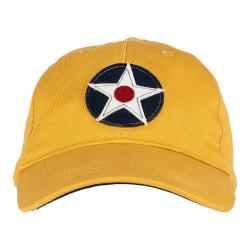 Casquette baseball USAAC jaune - bross&eacute;e