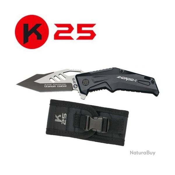 Couteau pliant tactique K25 18790 Android noir - 1 sans prix de rserve