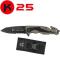 petites annonces chasse pêche : Couteau pliant tactique de poche K25 18792 Coyote / Noir - 1 sans prix de réserve