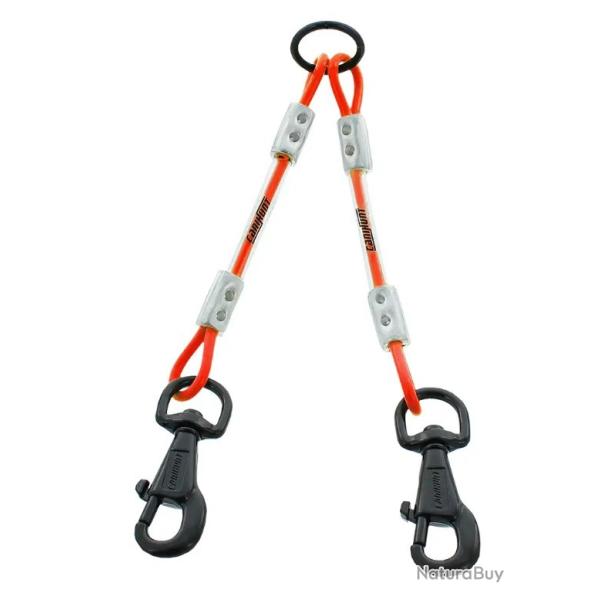 Accouples c�ble X-TREME double pour chien - Orange