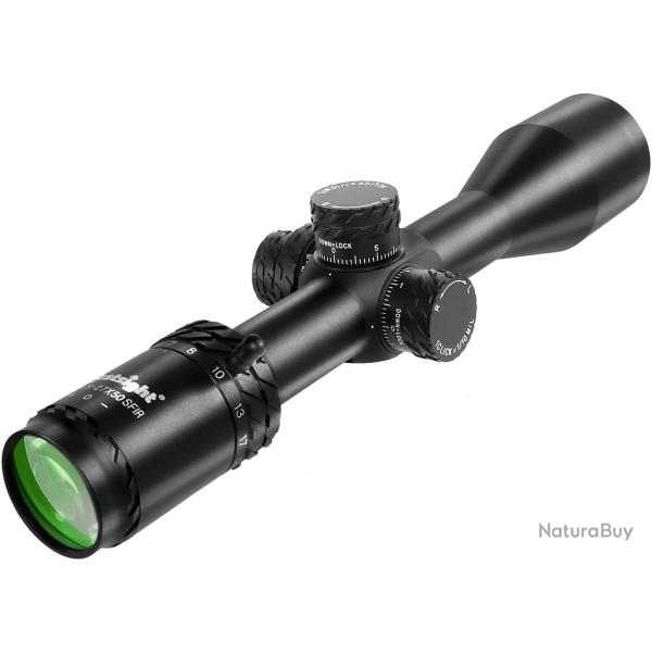 Lunette 4.5-27x50 FFP Rticule Mil-Dot Rouge/Vert Zero Stop Parallaxe Latrale Pare-Soleil Capuchons