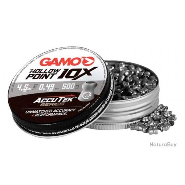 Plombs 4.5 mm GAMO Hollow Point 10X Accu Tek