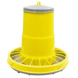 Mangeoire tr&eacute;mie cylindrique volailles plastique jaune 17kg