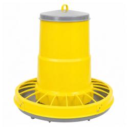 Mangeoire tr&eacute;mie cylindrique volailles plastique jaune 17kg