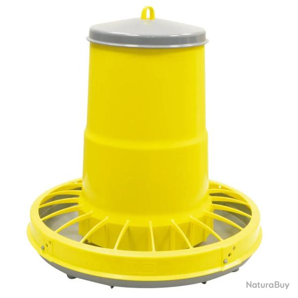 Mangeoire tr�mie cylindrique volailles plastique jaune 17kg