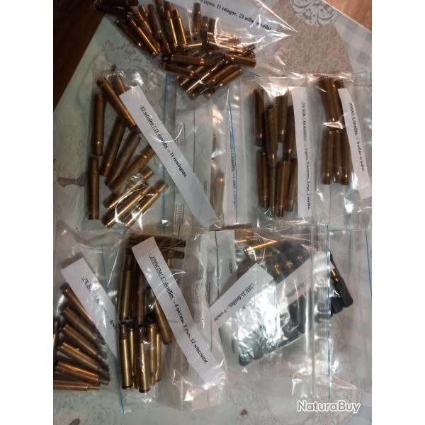 1 LOT DE 133 DOUILLES DE 9 CALIBRES DIFFERENTS