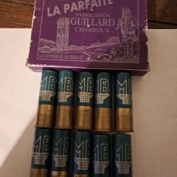 Boîte de 10 belles cartouches anciennesMB ,cal 12 douilles cartons