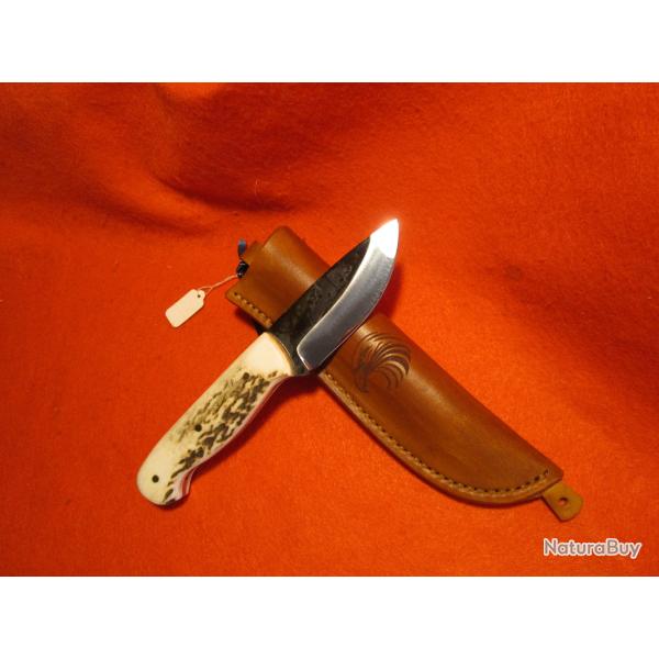 COUTEAU ARTISANAL forg� l' ATELIER DE L'OURS NOIR AON EDC camping rando bois de cerf