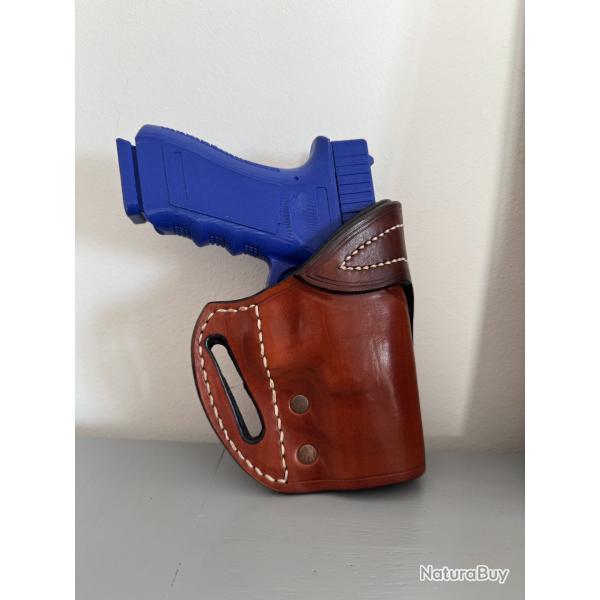 Holster en cuir pour Glock19 droitier N23