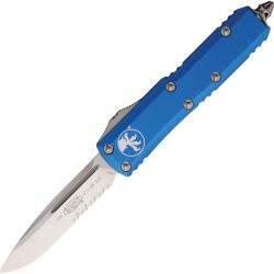 Couteau Automatique OTF Microtech UTX-85 S/E Lame Acier M390 Manche Alu Bleu Made USA MCT2315BL