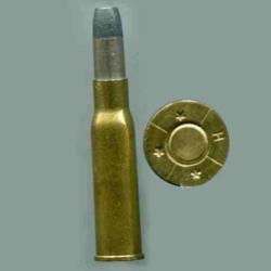 5.5 x 33.5 R Sömmerda - RARE - cartouche de tir fin XIXe - marquage : H/*/*/*/