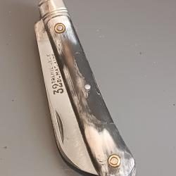 ANCIEN COUTEAU en 3 pièces, 32 DUMAS AÎNÉ, THIERS, XXème, manche CORNE.