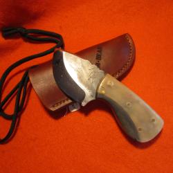 COUTEAU ARTISANAL forgé l' ATELIER DE L'OURS NOIR EDC petit tour de cou TOM BEAR chasse camping