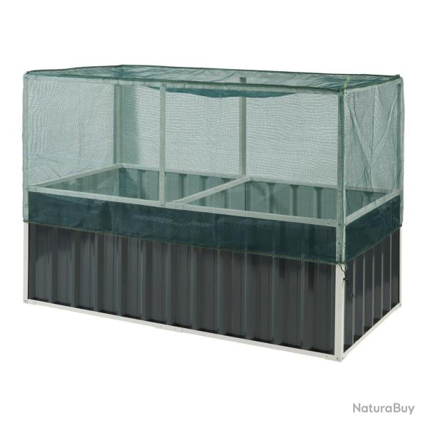 Jardini�re bac � plante fleur sur�lev�e 174 x 90 x 118 cm anthracite vert 03_0009500