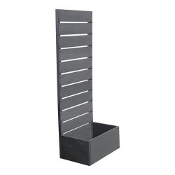 Jardini&egrave;re bac &agrave; plante fleur avec brise-vue Heerde bois composite 150 x 56 x 38 cm gris 03_0009493