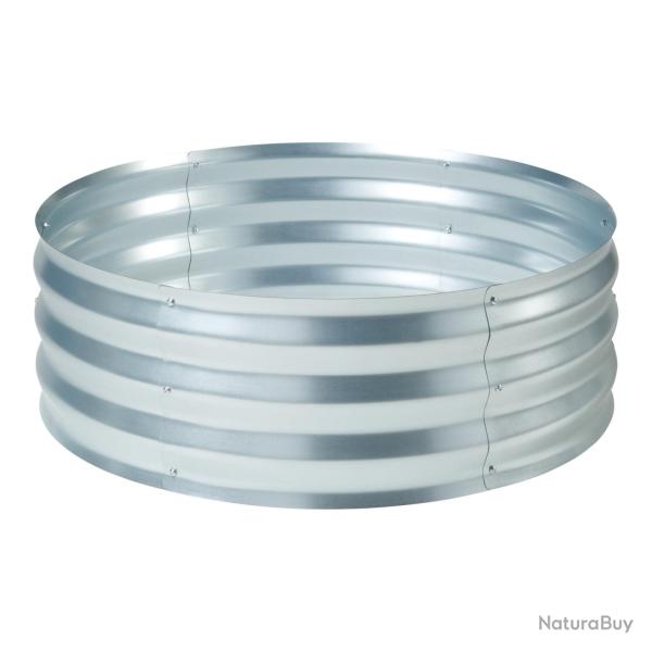 Jardini�re bac � plante fleur sur�lev�e acier galvanis� 92 x 31 cm argent 03_0009508