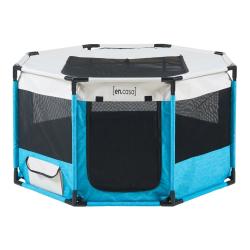 Parc pour chiens 112 x 112 x 62 cm bleu beige 03_0010233