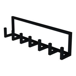 Portemanteau meuble d'entr&eacute;e design mural Lyngen &agrave; 7 crochets acier 75 x 10 x 20 cm noir 03_0010377