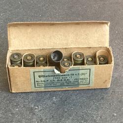 Boite originale 9 mm Parabellum Allemagne 39-45 - aux - pour P38, P08, MP - avec 16 étuis neutra
