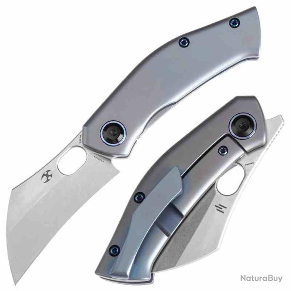 Couteau Kansept Osprey Lame Acier CPM-S35VN Manche Titanium Bleu Frame Lock K2087A4