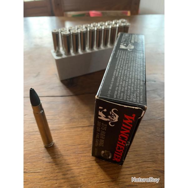 Bote de 20 cartouches WINCHESTER, calibre 375 H&H Mag, ogive 300 grains FAIL SAFE S375HXA.