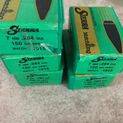 LOT 481 SIERRA MATCHKING 150GRAIN .284 1915