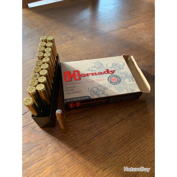 Bote de 20 cartouches HORNADY, calibre 458 LOTT, ogive 500 grains DGX