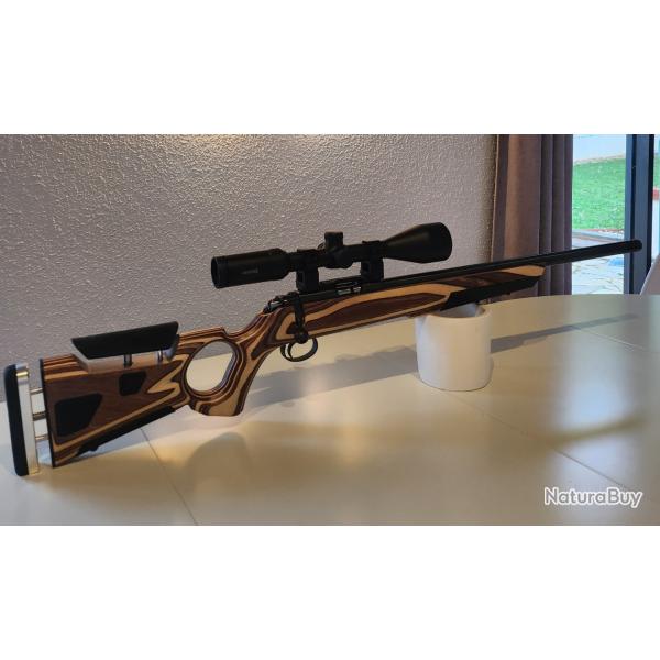Carabine CZ 455 canon Varmint filet, crosse rglable BOYDS AT-ONE et lunette HAWKE Vantage 4-12X50