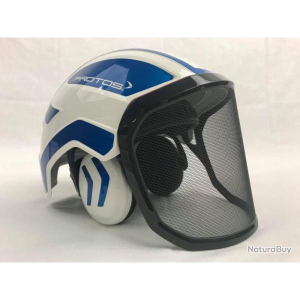 Casque Protos Forest blanc bleu m�tal