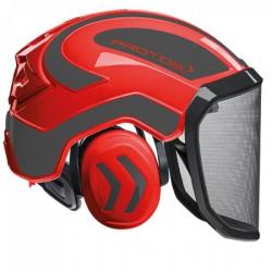 Casque Protos Forest rouge gris carbone