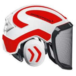 Casque Protos Forest blanc rouge