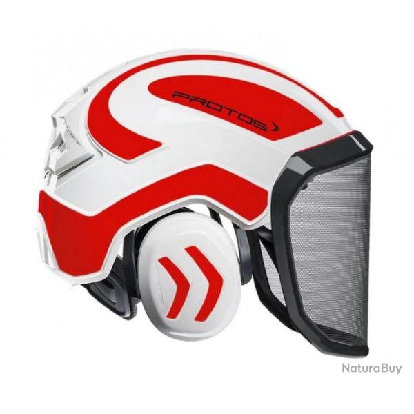 Casque Protos Forest blanc rouge
