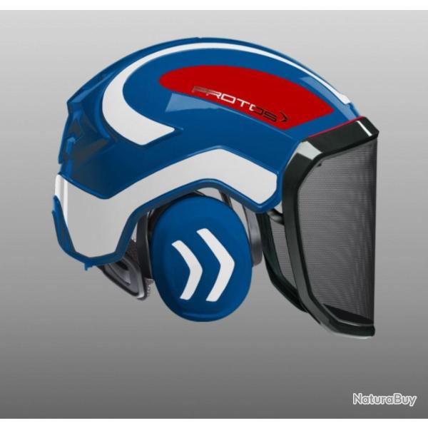 Casque Protos Forest bleu blanc rouge