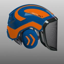 Casque Protos Forest bleu orange fluo