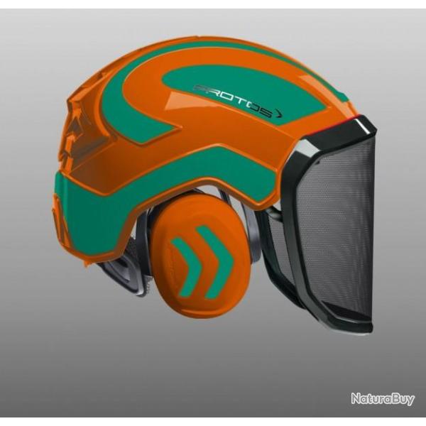 Casque Protos Forest orange vert