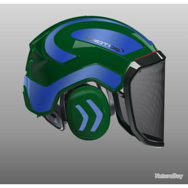 Casque Protos Forest olive bleu metal