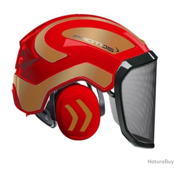 Casque Protos Forest Rouge or