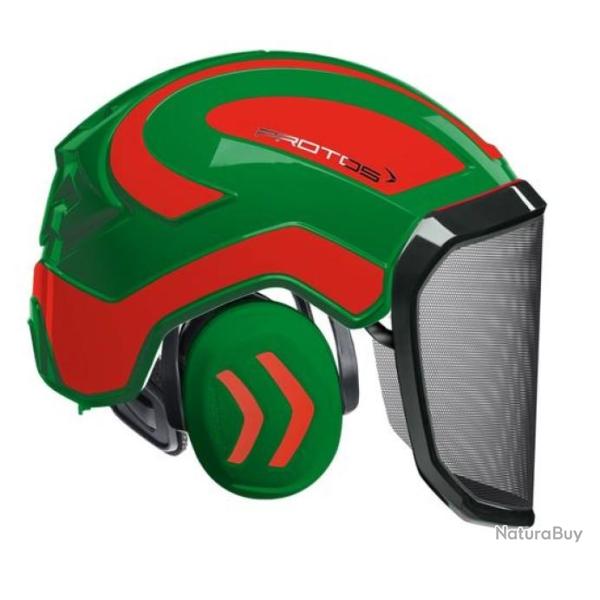 Casque Protos Forest Vert rouge orange n�on