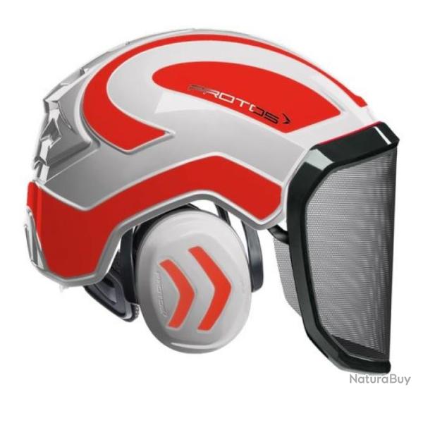 Casque Protos Forest Blanc rouge orange n�on