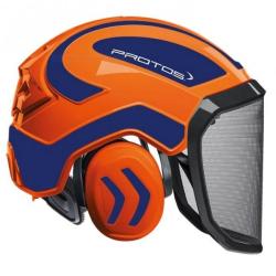 Casque Protos Forest orange bleu metal