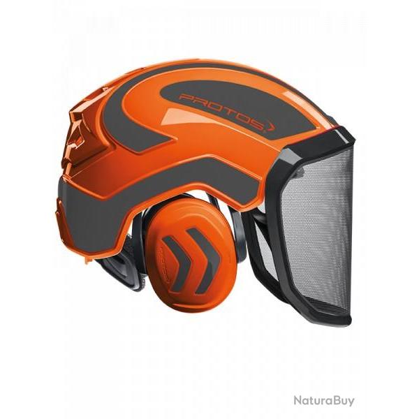 Casque Protos Forest orange gris
