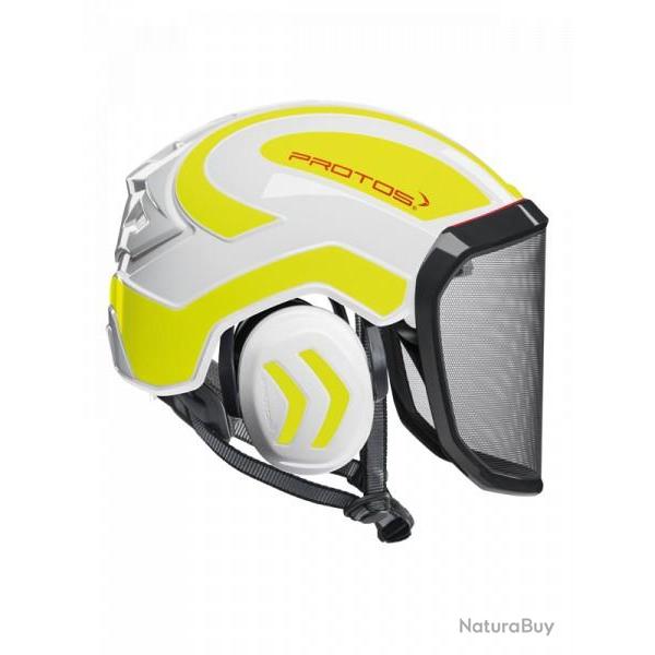 Casque Protos Arborist blanc jaune fluo