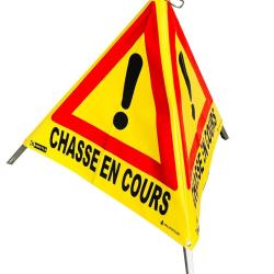 Panneau tripode "Chasse en cours"