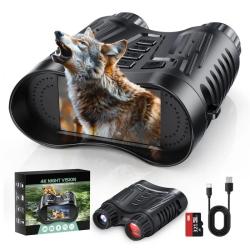 Jumelles Vision Nocturne 300m, Multifonction Photo/Vidéo 36MP 4K Zoom 8x pour Chasse Camping