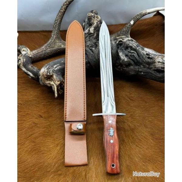 Dague de chasse - incrustation sanglier sur le manche